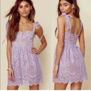 For Love And Lemons Purple Lace Dress